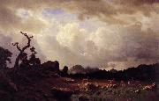 Albert Bierstadt Thunderstorm in the Rocky Mountains oil painting